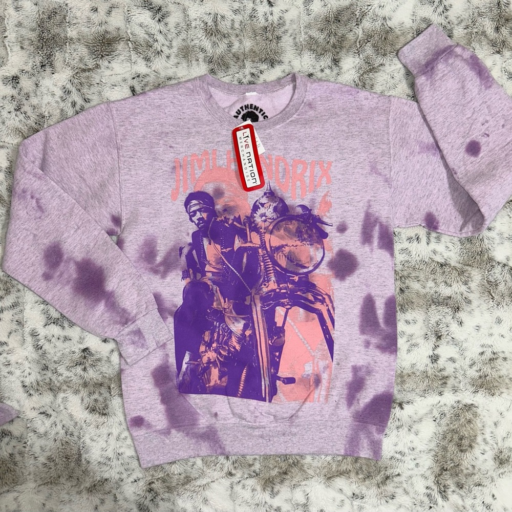 π NWT Jimi Hendrix Live Nation Officially Licensed Crewneck Tie Dye Sweatshirt - Picture 2 of 11